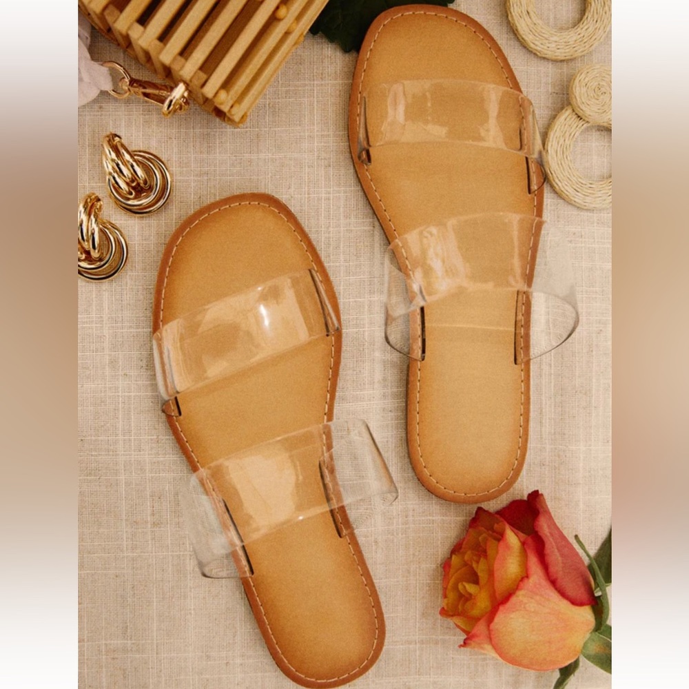 Double Clear Band Sandals